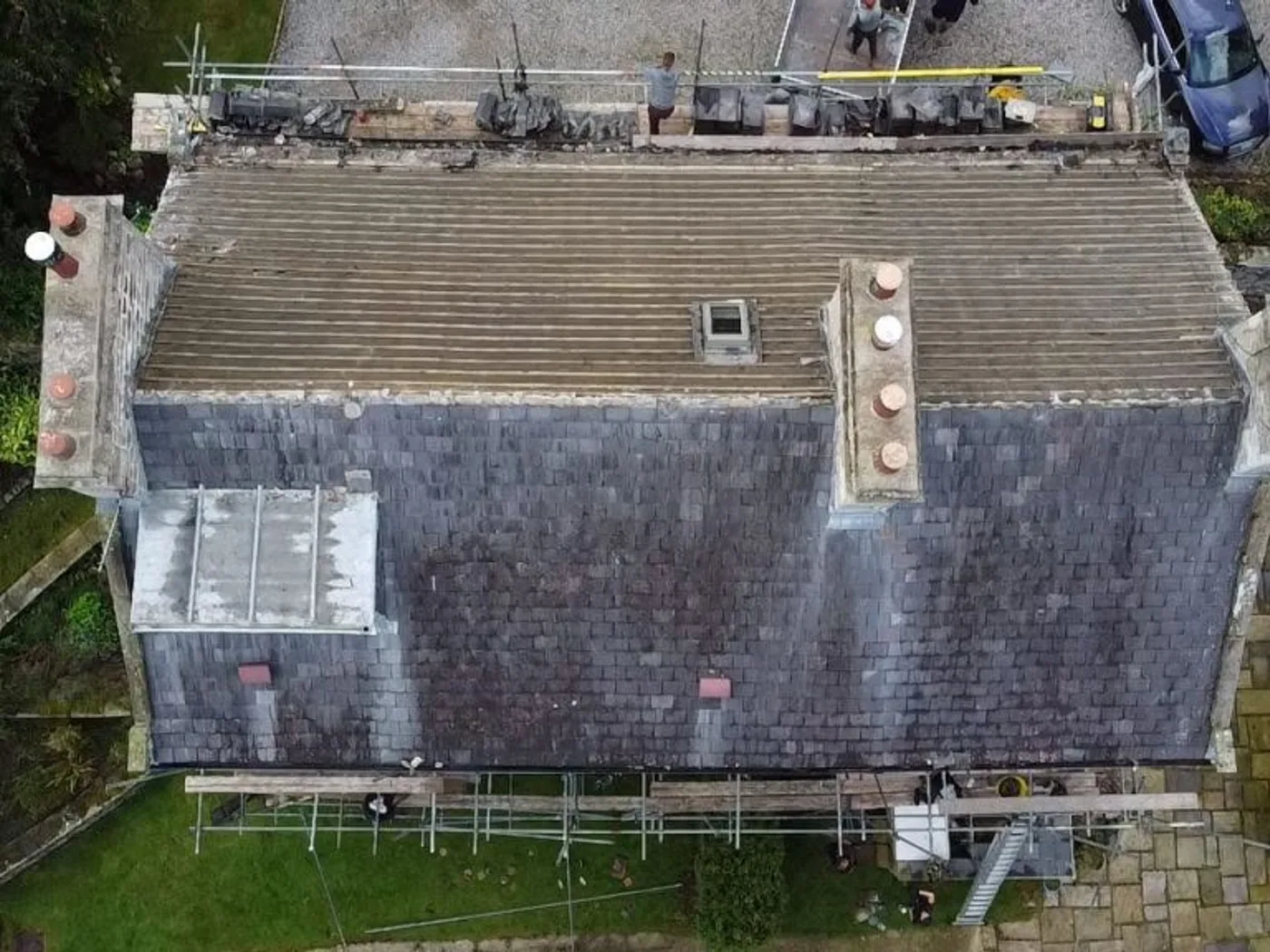 Slate roof with velux windows